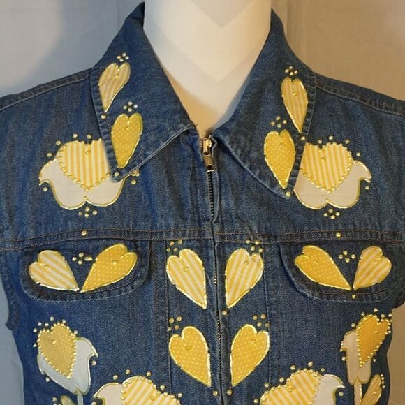 First Class Embellished Denim Women's Vest - Picture 2 of 7